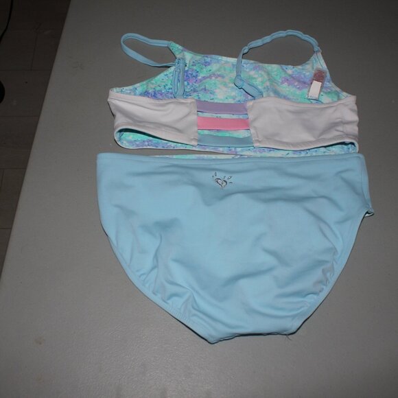 Multi Color Reversibile 2 Pcs Justice Bikini Swimsuit Size 16 - Picture 3 of 16